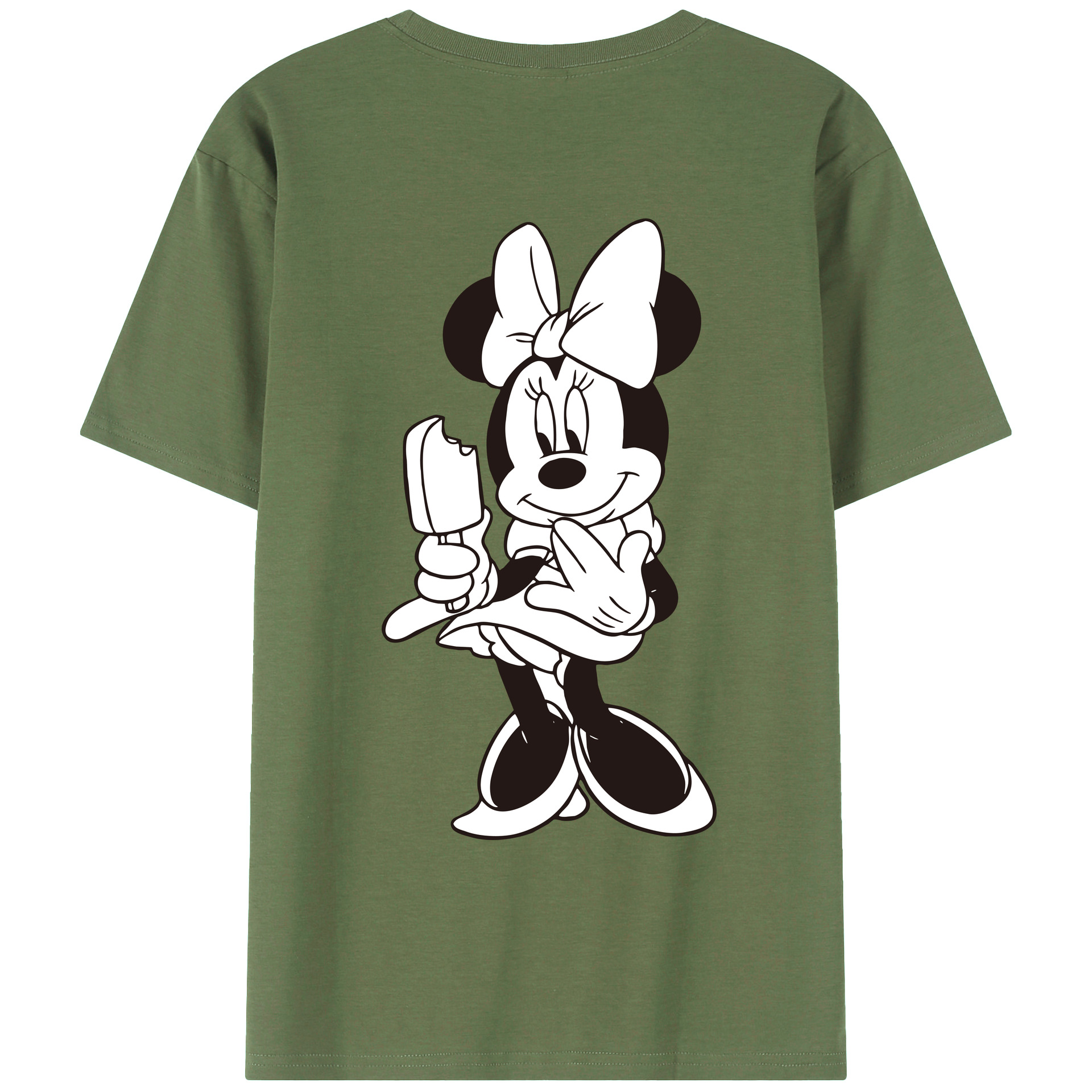 ミッキーマウス Mickey Mouse 綿100％ メンズ半袖Tシャツ（バックプリント） 通気性